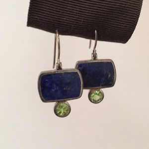 Blue and green arts & crafts earrings